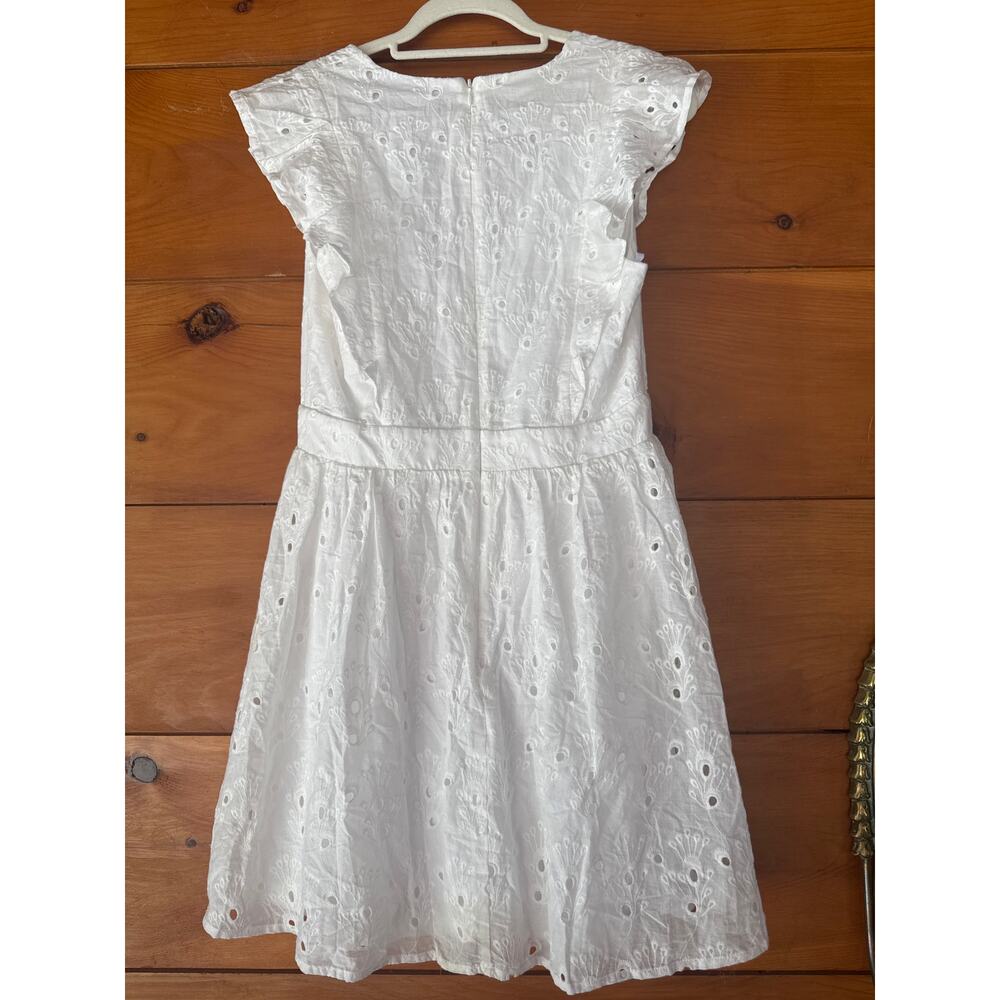 Lulus Flirtatious in Florence White Ruffled Eyelet Cotton Dress Casual Medium - Picture 3 of 10